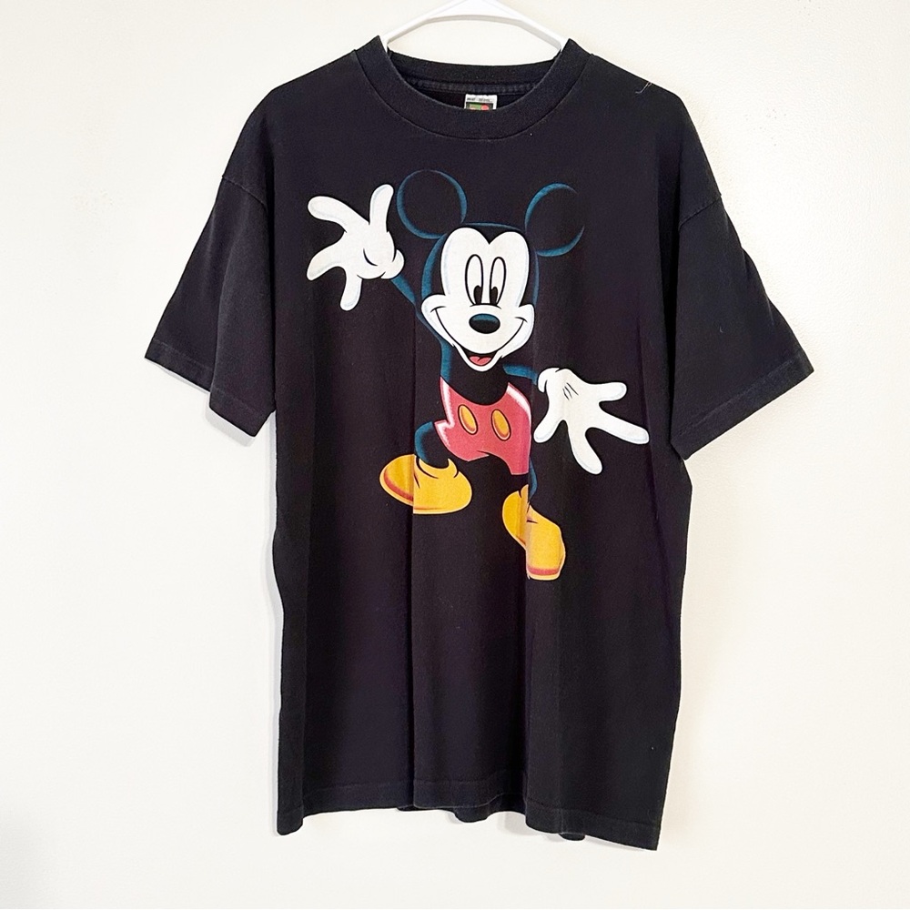 Vintage Single Stitch Mickey Mouse Unlimited Disney Black Cotton Tee Shirt